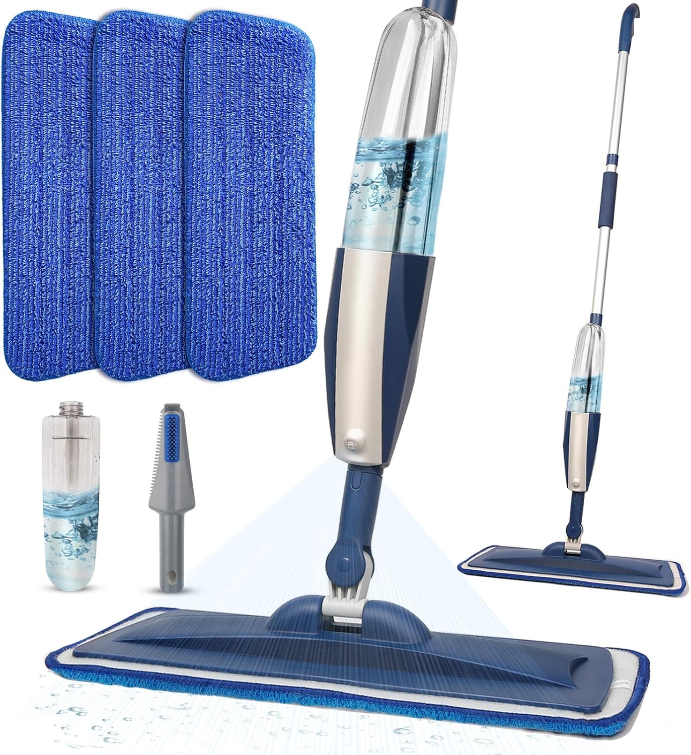 Mops for Floor Cleaning Wet Spray Mop with 14 oz Refillable Bottle and 2 Washable Microfiber Pads Home or Commercial Use Dry Wet Flat Mop for Hardwood Laminate Wood Ceramic