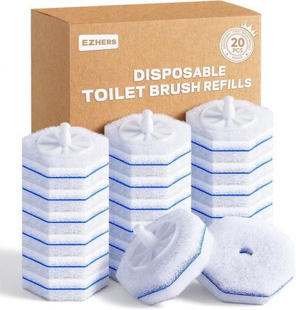 20 Count Toilet Wand Refills for Clorox, 5X Cleaning Power Toilet Bowl Wand Refills & High-Density Disposable Toilet Brush Scrubber - No Falling Apart, Instant Foam for Bathroom Cleaning