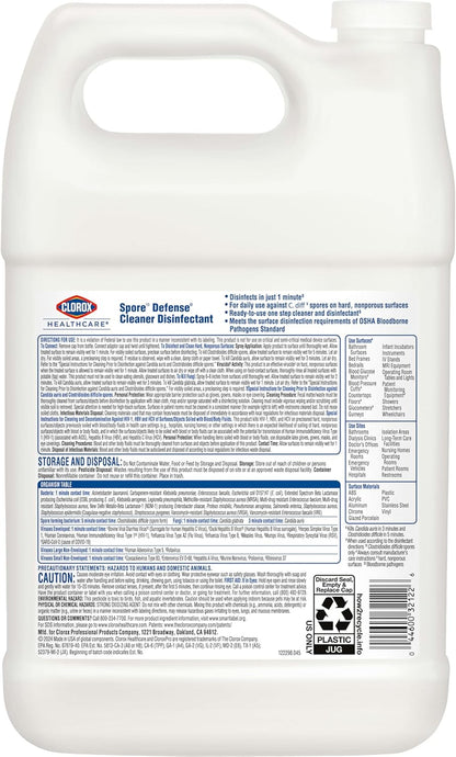 Clorox Healthcare Spore Defense Cleaner Disinfectant, Closed System Refill Bottle, 128 Fluid Ounces (Package May Vary)