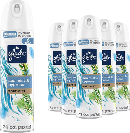 Glade Air Freshener Room Spray, Clean Linen Scent, Odor Fighting to Deliver Long Lasting Freshness, 7.3 Oz, 6 Count