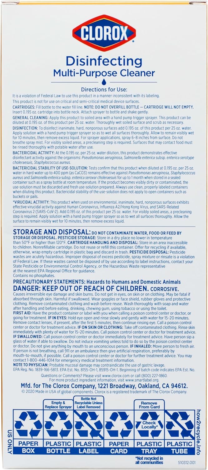 Clorox Disinfecting All-Purpose Cleaner 32 Oz and Bathroom Cleaner, Household Essentials, 30 Oz, Pack of 3