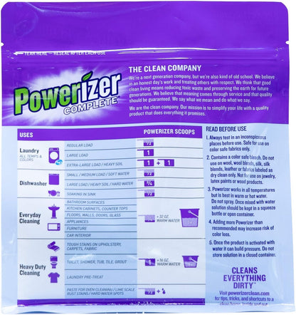 Powerizer Complete - Dishwasher Detergent Powder With Oxi Stain Remover & Rinse Aid, 3-in-1 Concentrated Formula, 136 Loads (3lb)