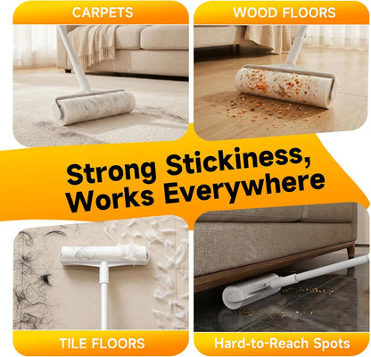 Extra Sticky Lint Roller for Pet Hair, 600 Sheets with 2 Reinforced Handles, Heavy Duty Lint Roller for Clothes, Couch, Furniture & Car