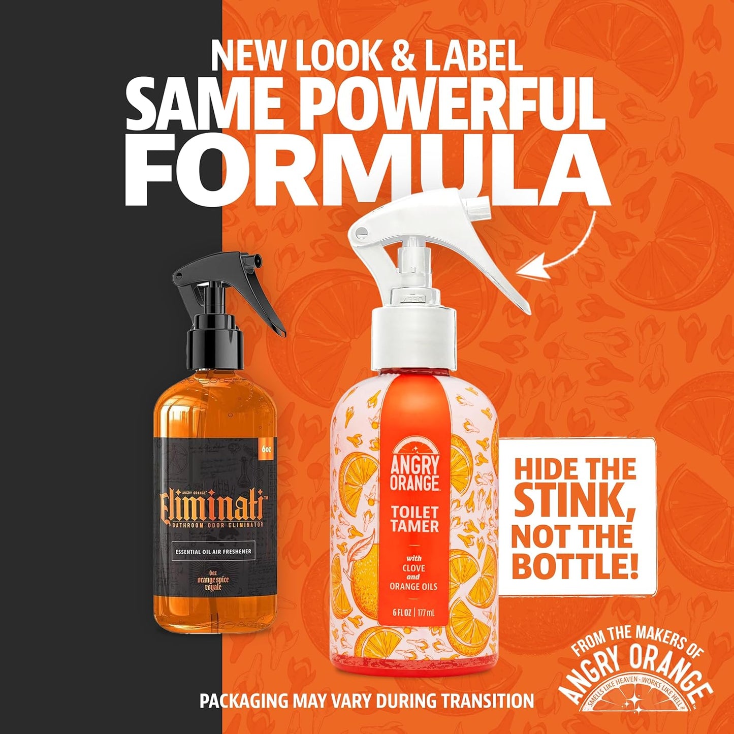 ANGRY ORANGE Toilet Tamer Bathroom Spray - Citrus Orange Spice - 6 oz