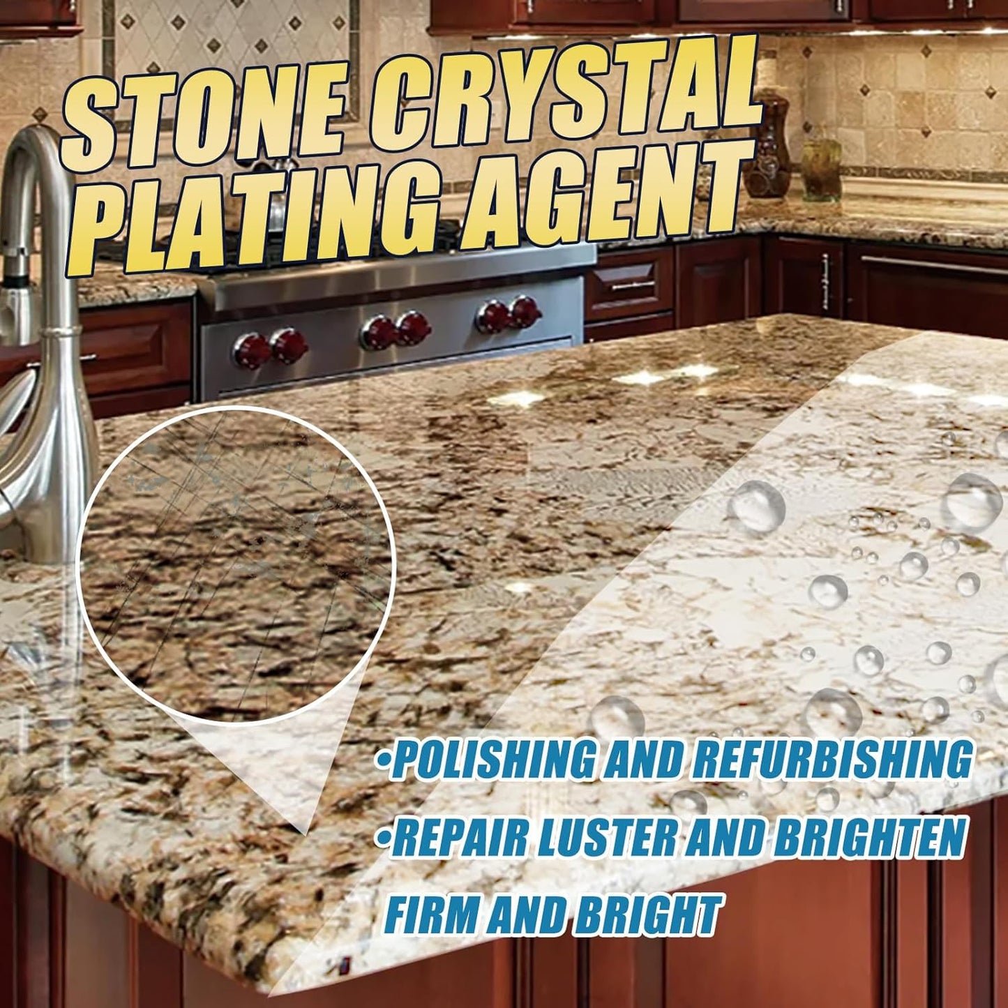 2 PCS Stone Crystal Plating Agent, Nano Stone Crystal Plating Agen, Marble Cleaner Stain Remover