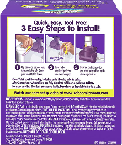 Kaboom Scrub Free! Toilet Bowl Cleaner System with 2 Refills