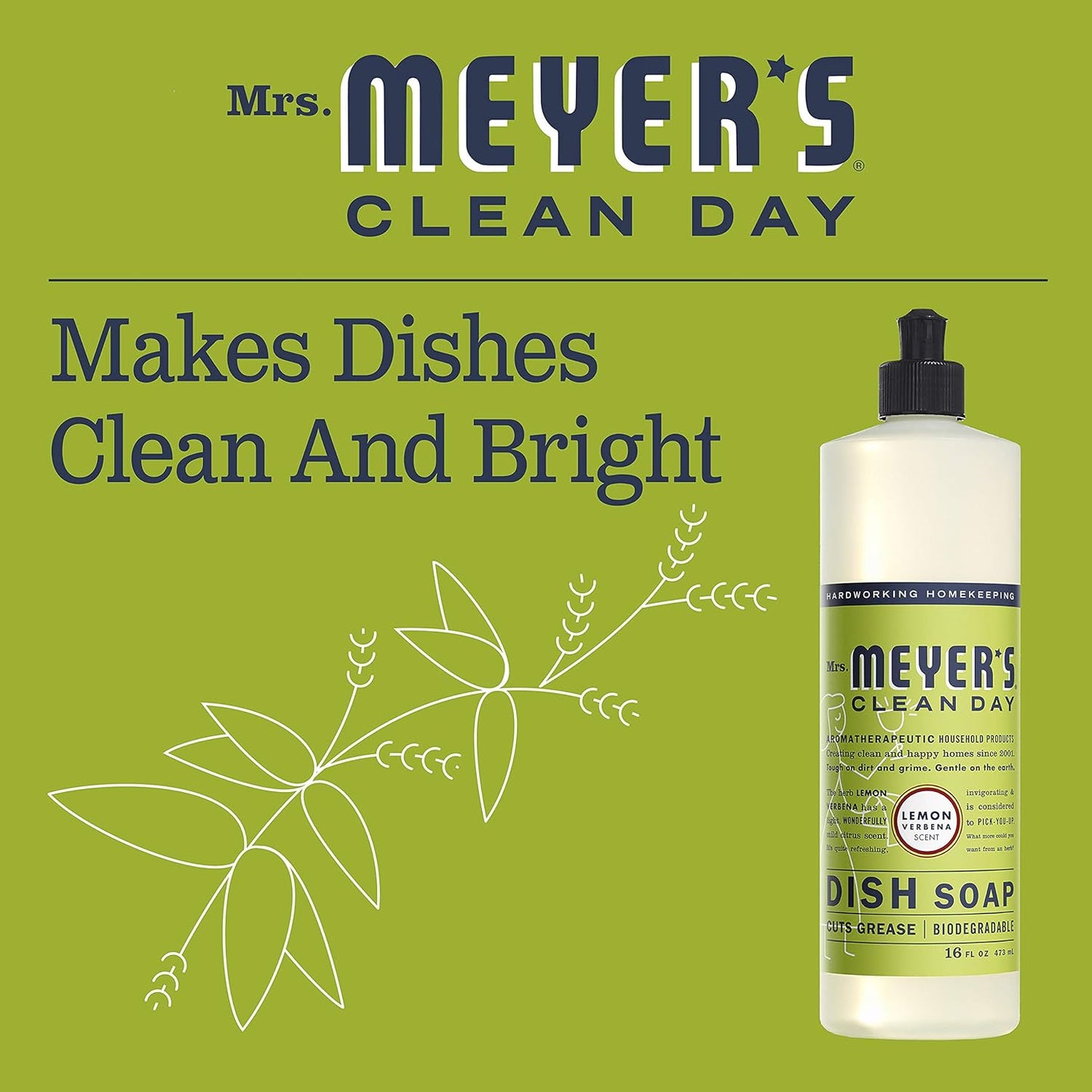 MRS. MEYER'S CLEAN DAY Multi-Surface Everyday Cleaner, Rose Scent, 16 Fl Oz Bottle