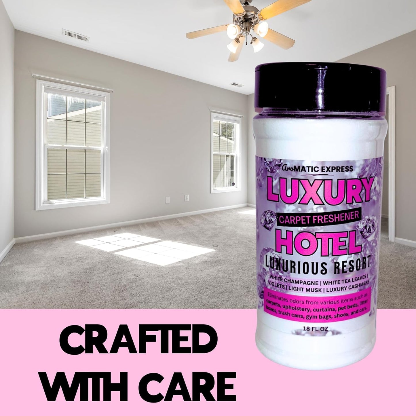18oz Luxury Hotel Strong Scented Carpet Freshener | Odor Eliminator | Pet Odor Deodorizing Powder | Upholstery Odor Powder | Birthday Gift | New Home Gift