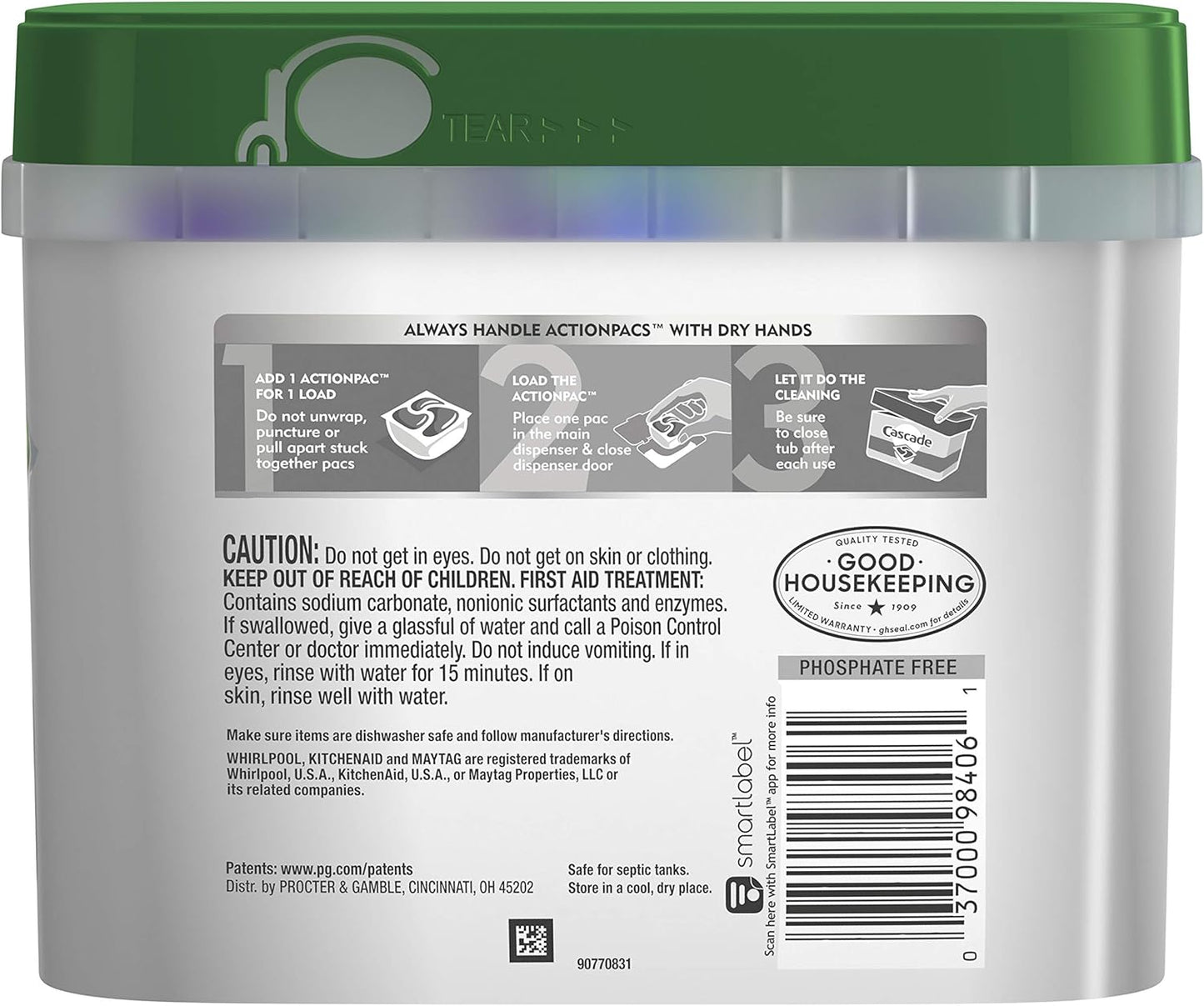 Cascade Platinum Dishwasher Pods, ActionPacs + Oxi, Dishwasher Detergent, Fresh Scent, 44 Count