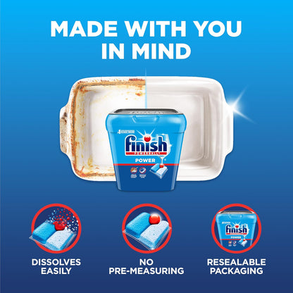 Finish Power Dishwasher Pods, No Pre-Rinse Dishwasher Detergent Soap For Deep Clean & Shine with Degreasing Power, 43 Count