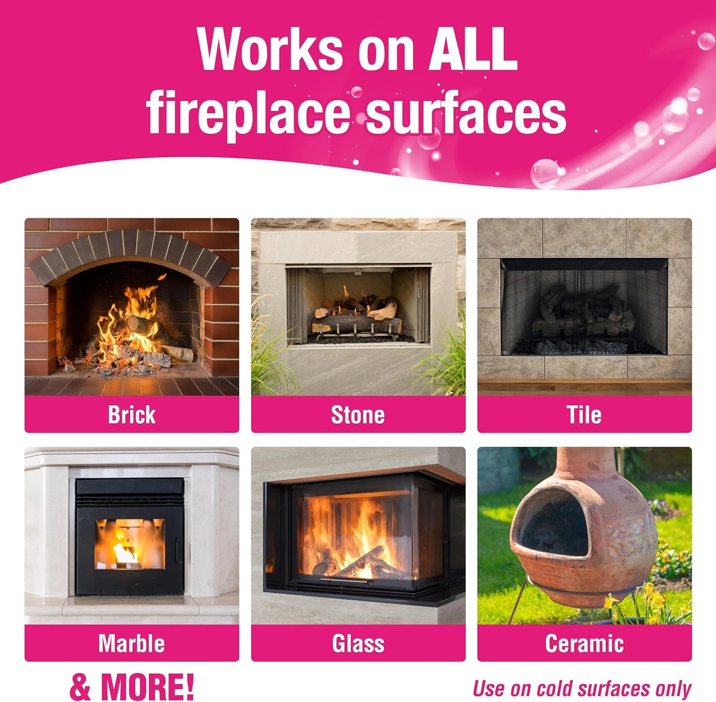 Quick 'n Brite Fireplace Gel Cleaner for Brick, Stone, Rock, Tile, and Marble, Nonabrasive Fireplace Cleaner, Made in the USA, 16 oz