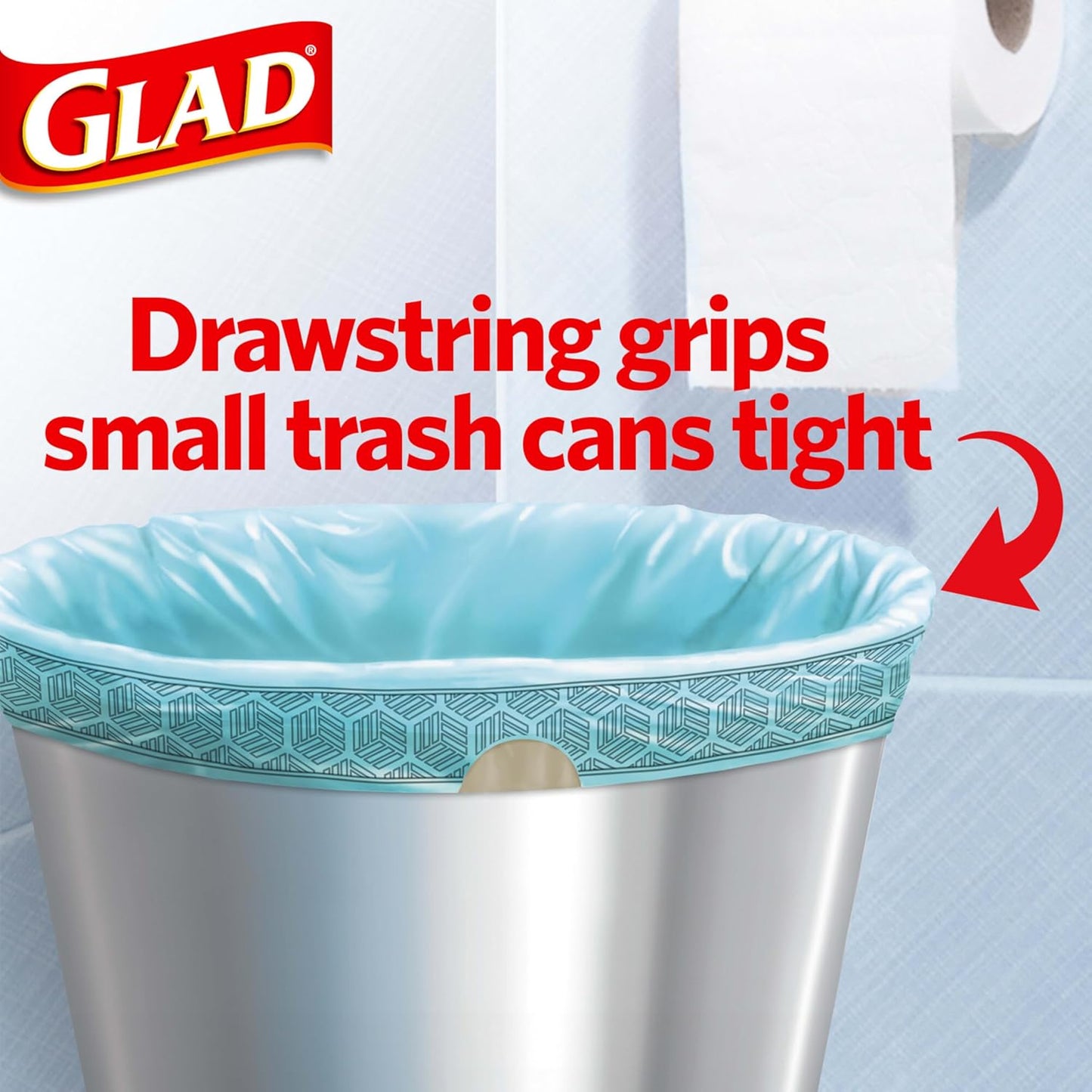 Glad Small Trash Bags 4 Gallon, Febreze Cherry Blossom Garbage Bags, Odor Resistant with Drawstring, 34 Count