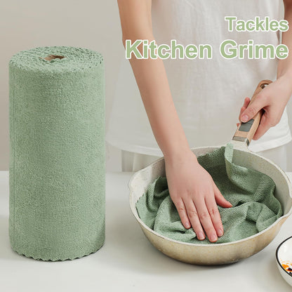80 Pack Microfiber Cleaning Cloth Roll Reusable Paper Towels 12"x12" Tear Away Cloth, Microfiber Towels for Cars, Wash Cloths, Lint Free Dark Grey Rags for House, Kitchen,Window,Cleaning Supplies