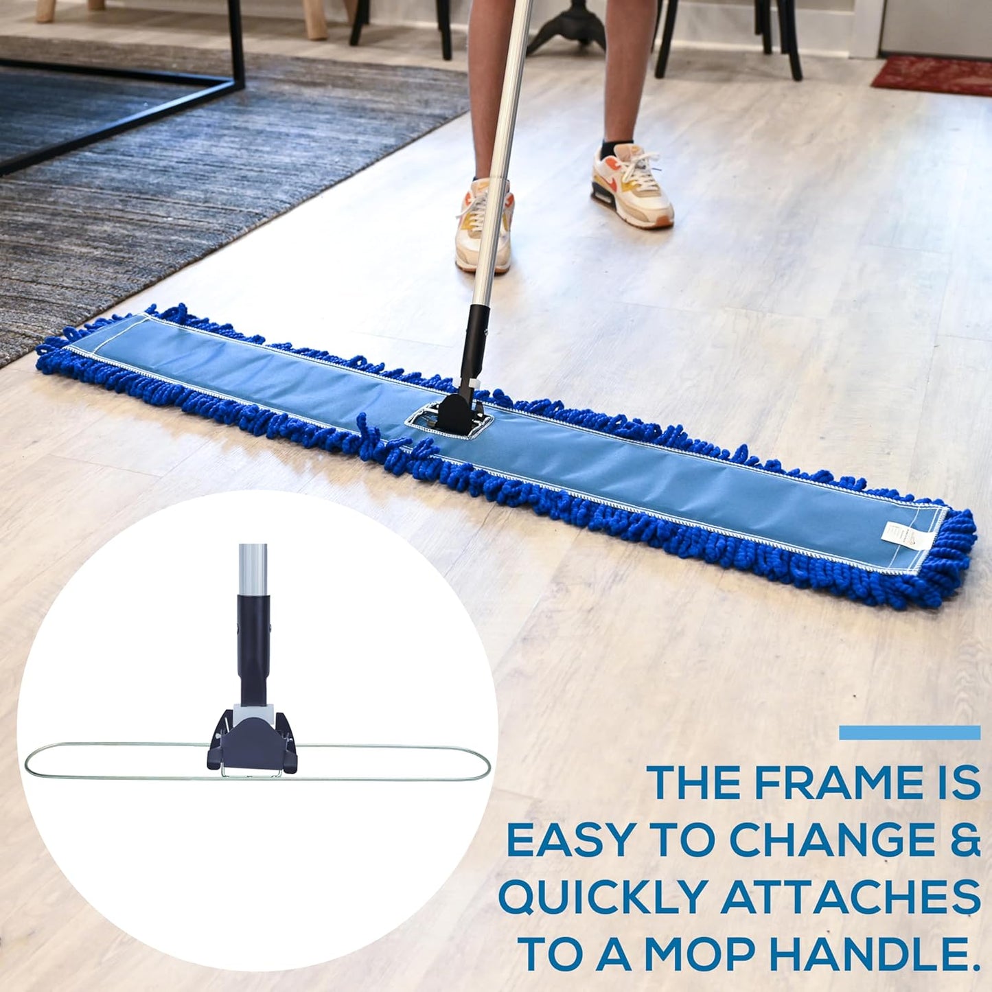 Kleen Handler 24 inch Microfiber Dust Mop | Medium Washable Commercial Mop Head Replacement, Pack of 3