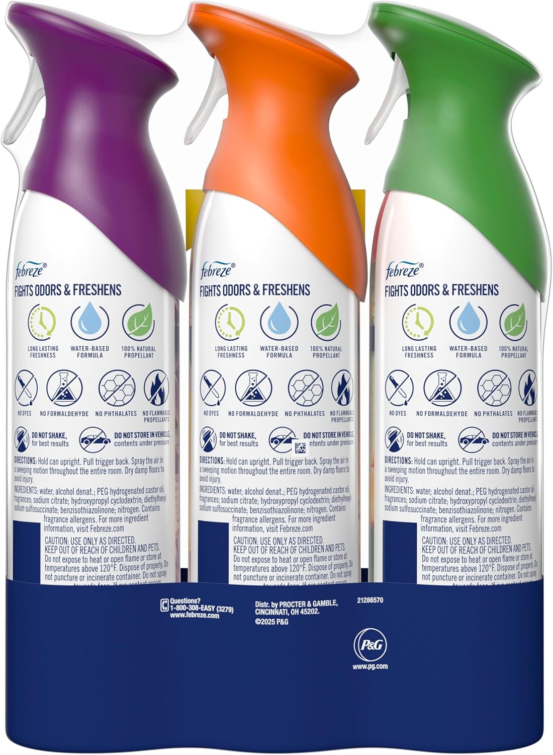 Febreze Air Mist, Air Freshener, Odor Fighting Room Spray, Deodorizer for Home Bathroom Kitchen Office Apartment, Lilac Sunrise, Warm Ocean Breeze, Summer Golden Hour Variety Pack, 8.1oz (Pack of 3)
