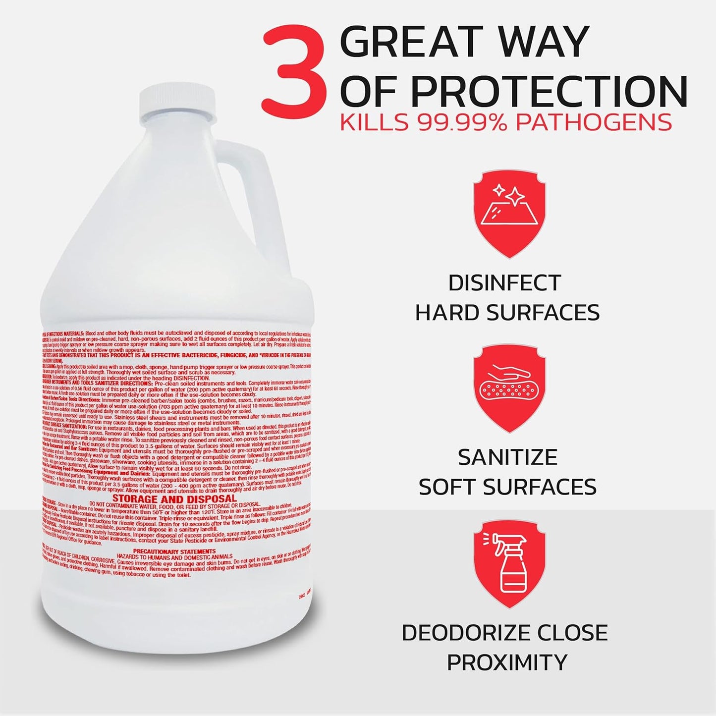 Lucasol One Step Disinfectant, 32 Fl Oz Disinfectant & 24 Oz Empty Refillable Spray Bottle Combo. Multi Purpose Cleaner Spray For Hospitals, Schools, Salons, Household Cleaning And More