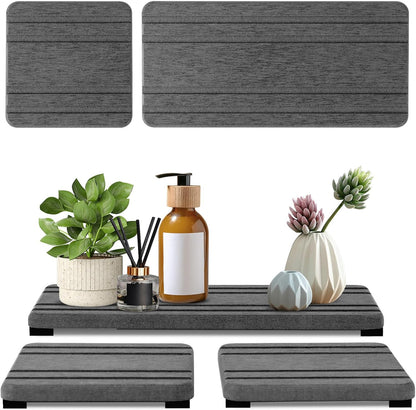3PCS Water Absorbing Stone Tray, Fast Drying Stone Sink Tray, Stones Soap Trays, Water Absorbent Diatomite Trays, Diatomite Coasters for Kitchen Sink Bathroom Counter, Hand Soap Dish & Holders