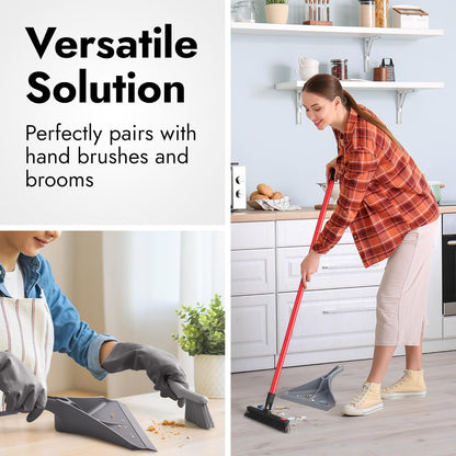 Dustpan by Ravmag- Solid Natural Silicone Construction- Stand Up Design- Accommodates Any Broom/Hand Brush- Best Dustpans for Home/Lobby/Shop