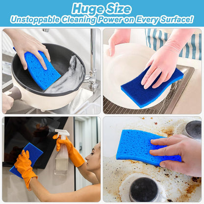 AIDEA XL Sponges Kitchen, 12Count, Non-Scratch Dish Sponges, Large Natural Sponge for Non Stick Cookware, Cellulose Cleaning Sponge for Dishes, Bathroom, Household