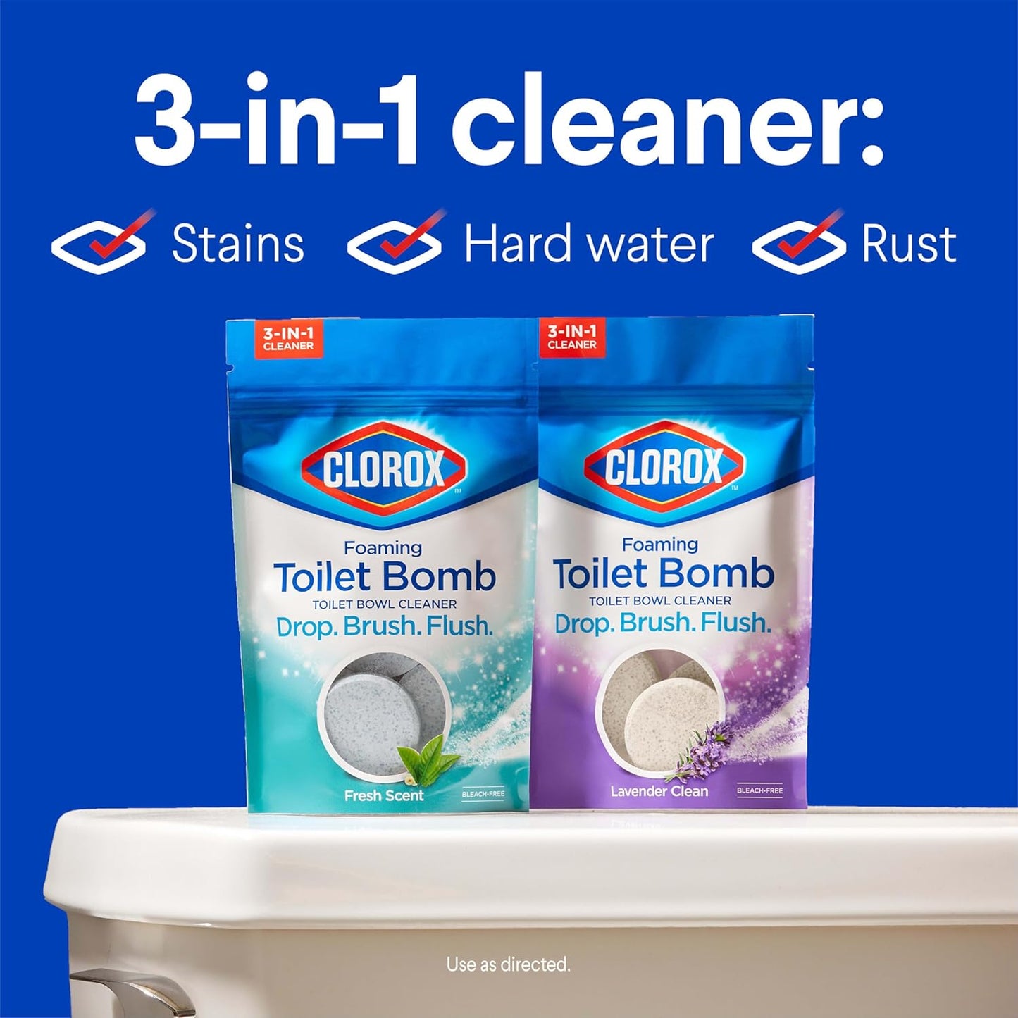 Clorox Foaming Toilet Bomb Toilet Bowl Cleaner, Bleach Free, Fresh Scent, 5 Count