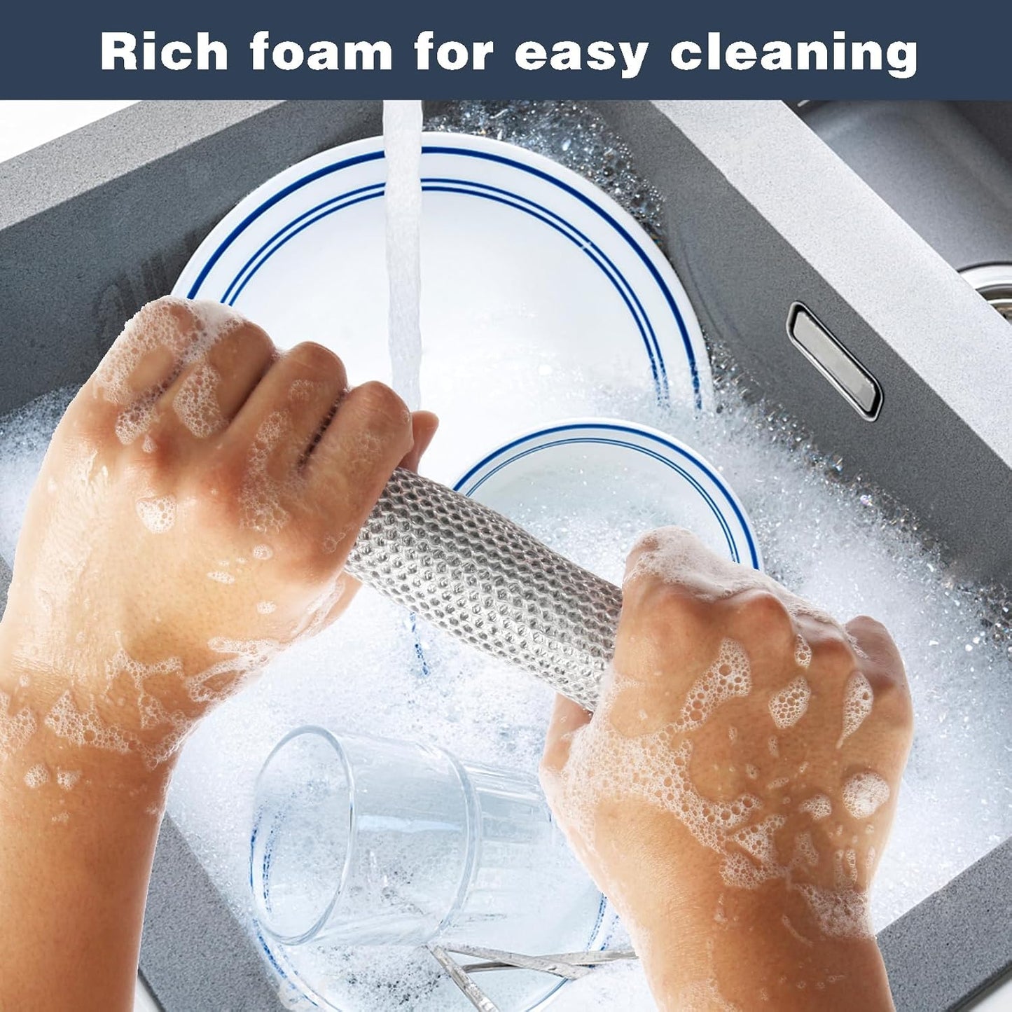 PIPUHA 10 Pack Stainless Steel Scrubber Cloths, Reusable Diamond Weave Non-Scratch Cleaning Rags, Heavy Duty Metallic Fiber for Cookware, Sink, Stove Top & Kitchen
