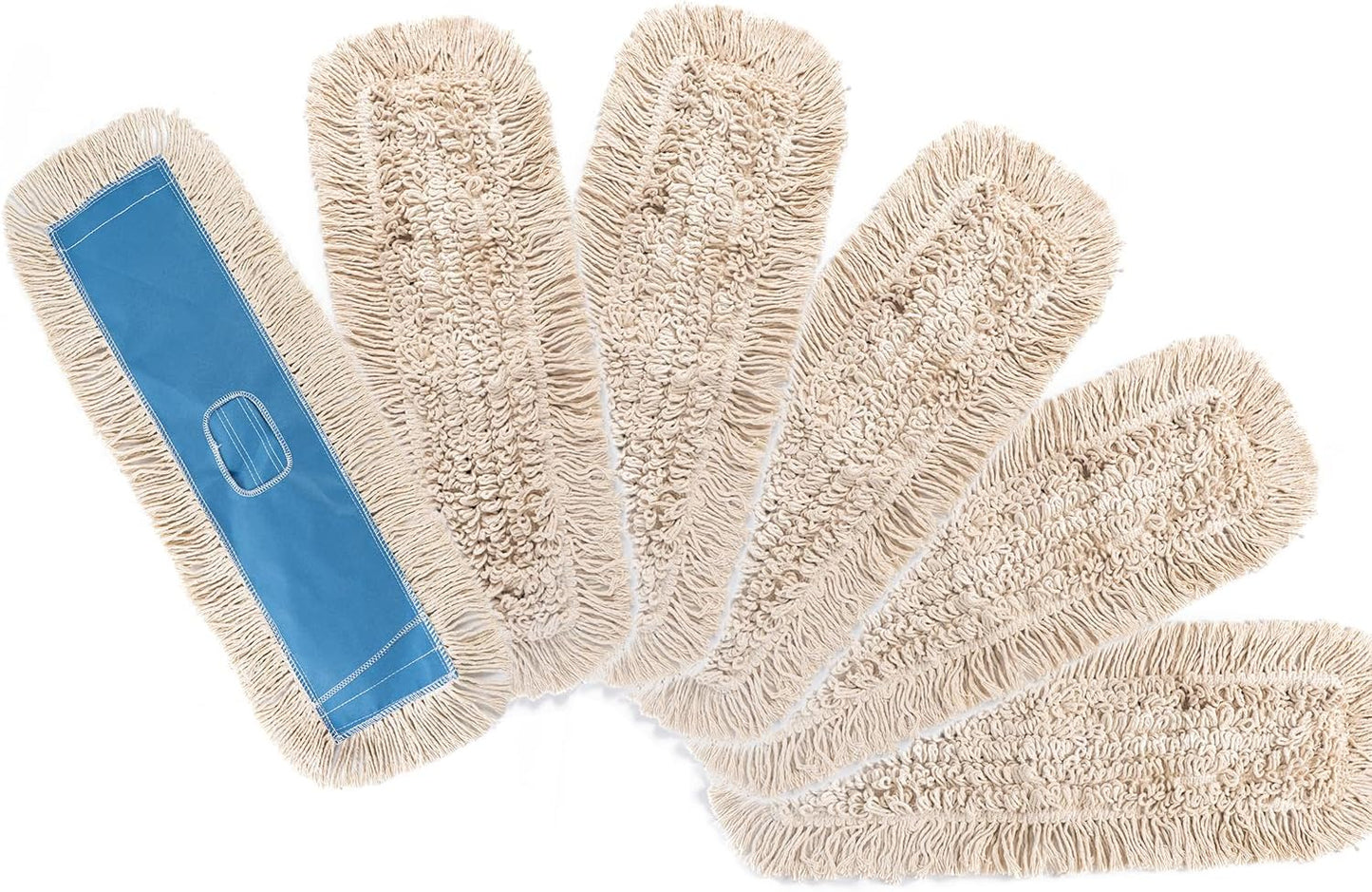 Matthew Cleaning 24'' Industrial Strength Cotton Dust Mop Refill Washable Replacement Heads for Residential & Commercial Use Fit Standard Dust Mop Frames, Hardwood, Laminate, Concrete Floors 3 Pack