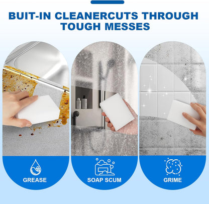 50-Pack Extra-Thick Melamine Sponges – 3.94" × 2.76" × 1.18" Durable Kitchen & Bathroom Cleaning Pads – Powerful, Non-Scratch, Water-Activated Magic Sponge