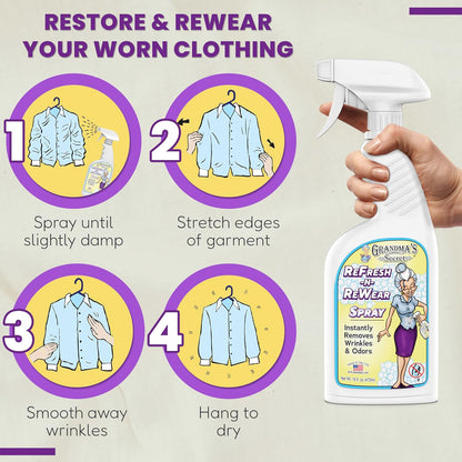 Grandma's Secret Spot Remover Laundry Spray - Chlorine, Bleach and Toxin-Free for Clothes - Fabric Stain Remover Removes Oil, Paint, Blood and Pet Stains - 16 oz & 2 oz Combo, DuoPack