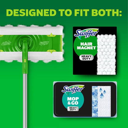 Swiffer Sweep & Mop Deluxe 2-in-1 Multi-Surface Kit for Floor Cleaning, Includes 1 Sweeper Device, 5 Dry Sweeping + 6 Wet Mopping Heavy Duty Cloths, Black