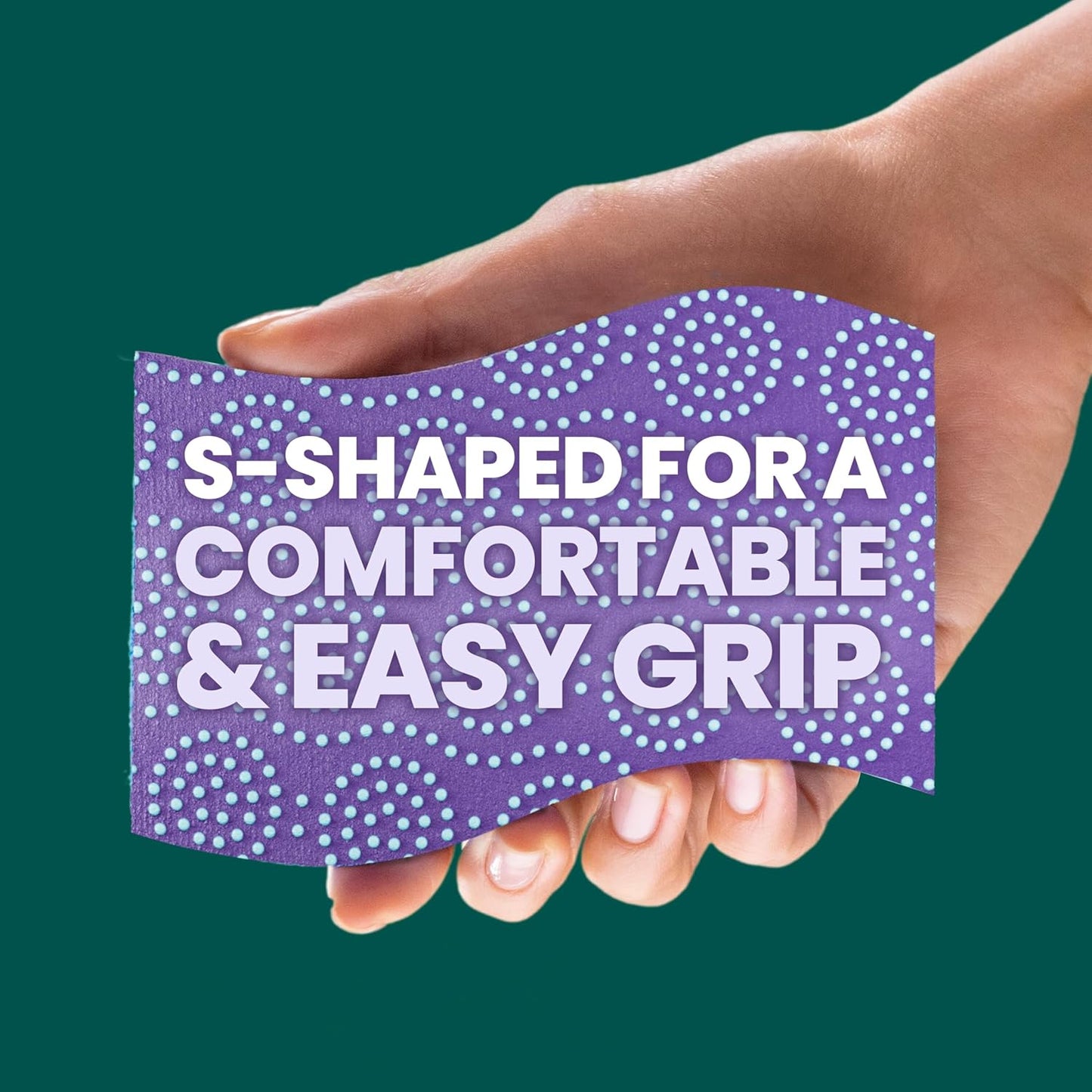 Scotch-Brite Scrub Dots Non-Scratch Scrub Sponge, Rinses Clean, for Washing Dishes and Cleaning Kitchen, 3 Scrub Sponges