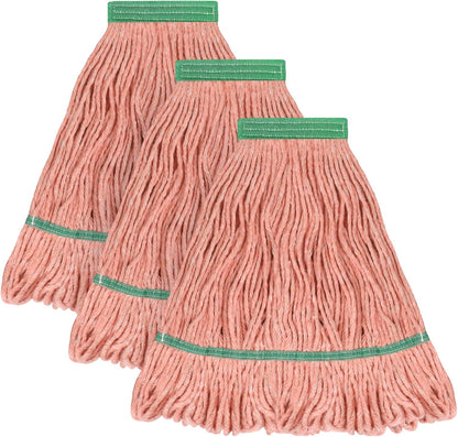 Matthew Cleaning Heavy Duty Mop Head Commercial Replacement for General and Floor Cleaning , Wet Industrial Blue Cotton Looped End String Head Refill (Pack of 6) Blue