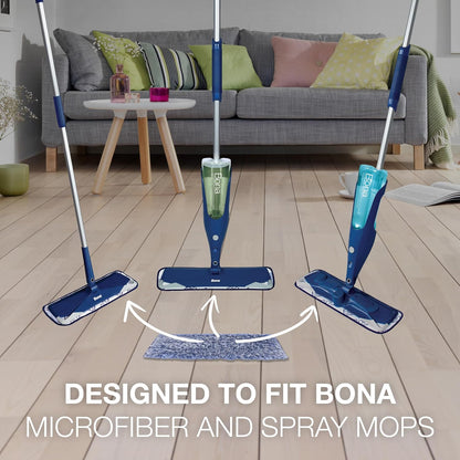 Bona Mop Microfiber Cleaning Pad for Hardwood & Hard Surface Floors - Value 3-Pack - For Use With Bona Mops - Dual Zone Cleaning