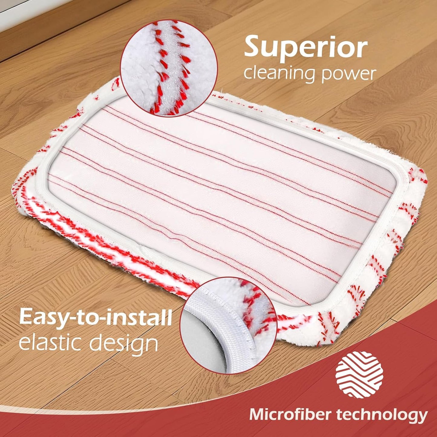 Mops for Floor Cleaning, Masthome Flat Dust Mop with 4 Reusable Pads, 2-Sided Microfiber Dust Mop for Wet & Dry Use, Flat Flip Mops for Hardwood, Laminate, Vinyl,Kitchen, Tile -1 Scraper