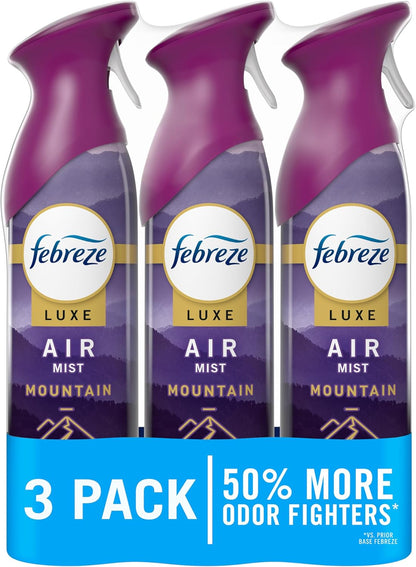 Febreze Air Mist, Air Freshener Spray, Odor Fighting Room Spray, Deodorizer for Home Bathroom Kitchen Office Apartment Dorm Room Classroom, Downy Calm Lavender & Vanilla Bean Scent, 8.1oz (Pack of 3)