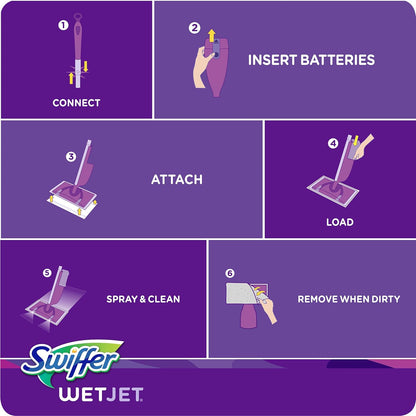 Swiffer WetJet Multi-Purpose and Hardwood Liquid Floor Cleaner Solution Refill, with Gain Scent, 42.2 fl oz each, (Pack of 2)