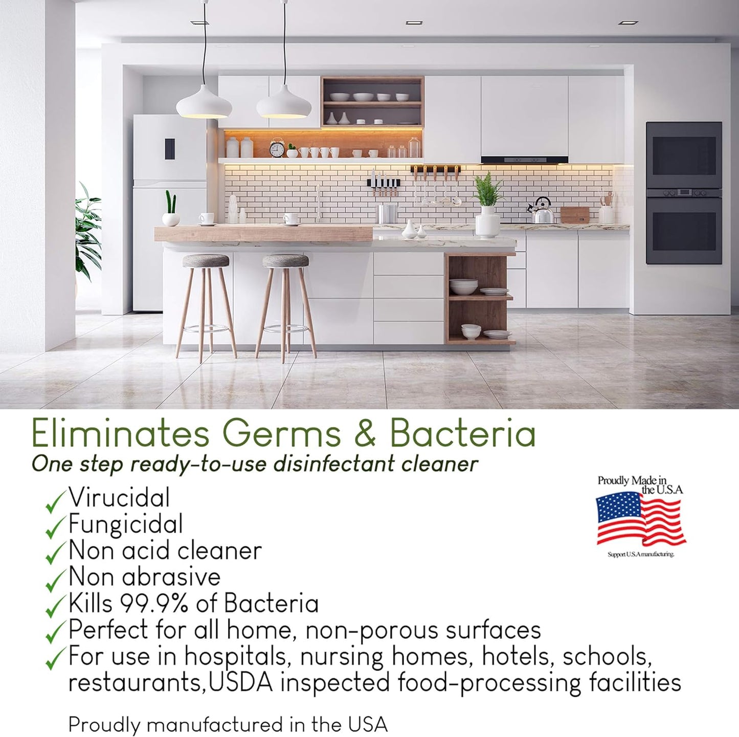 In-Cide Hospital Grade Disinfectant Spray - EPA Registered Cleaner Kills 99.9% MRSA, H1N1- Medical Grade for Home Office Clinic - Fresh Scent - 1 Gallon + 32oz Bundle