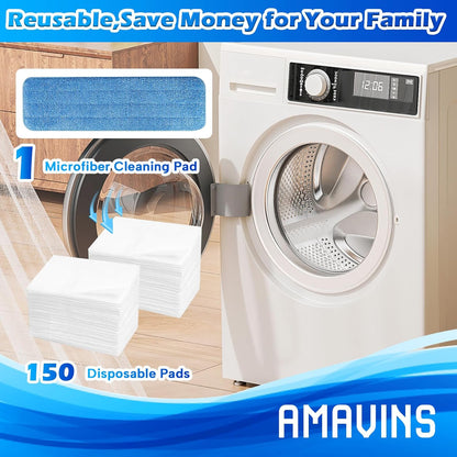 3 Pack Microfiber Reusable Mop Pads, Wet/Dry Floor Cleaning Refill Mop Pads, Spray Mop Hard Wood Floor Mop Pads Refills, Machine Washable Power Mop Pads Replacement