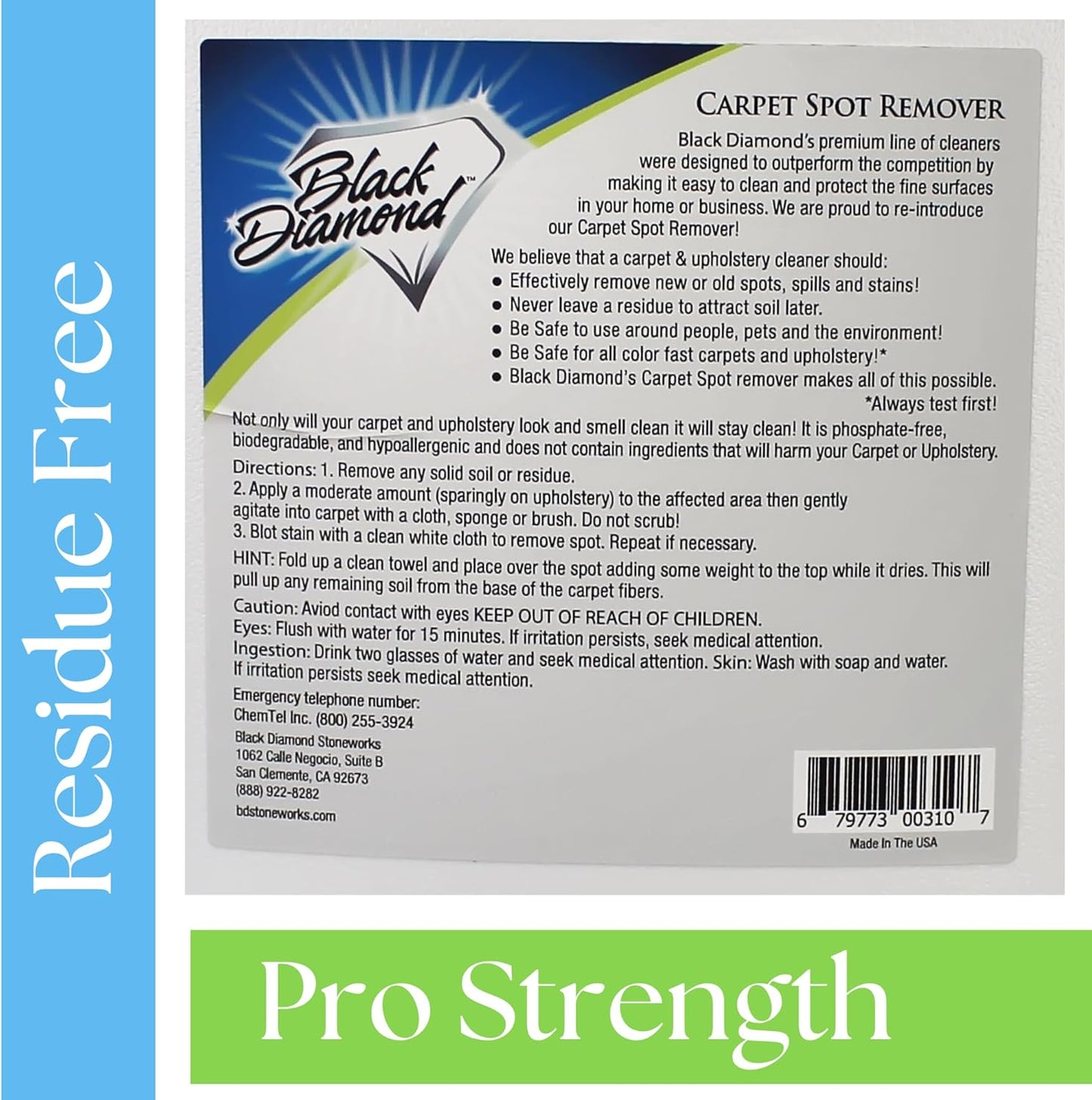 Black Diamond Stoneworks carpet and upholstery cleaner: this fast acting deep cleaning spot and stain remover spray also works great on rugs, couches, and car seats.(1-Quart)