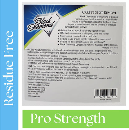 Black Diamond Stoneworks carpet and upholstery cleaner: this fast acting deep cleaning spot and stain remover spray also works great on rugs, couches, and car seats.(1-Quart)