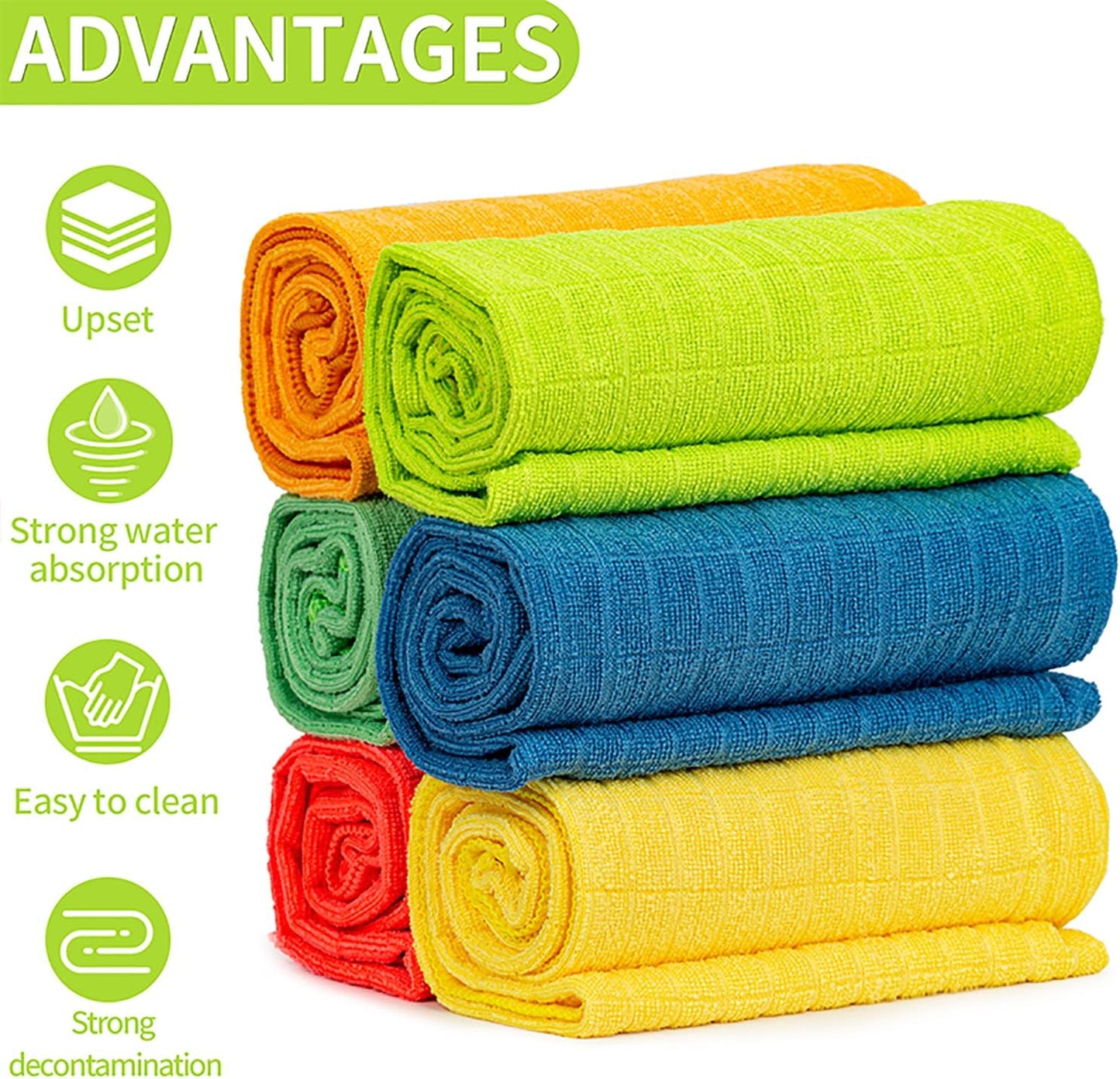 HELOMOR 3 Extra Large Microfiber Cleaning Cloths, 30"x18" Floor Towels for Squeegee Mop, Reusable Multi-Purpose Cleaning Rags for House, Kitchen, Car & Windows, Highly Absorbent, Lint-Free