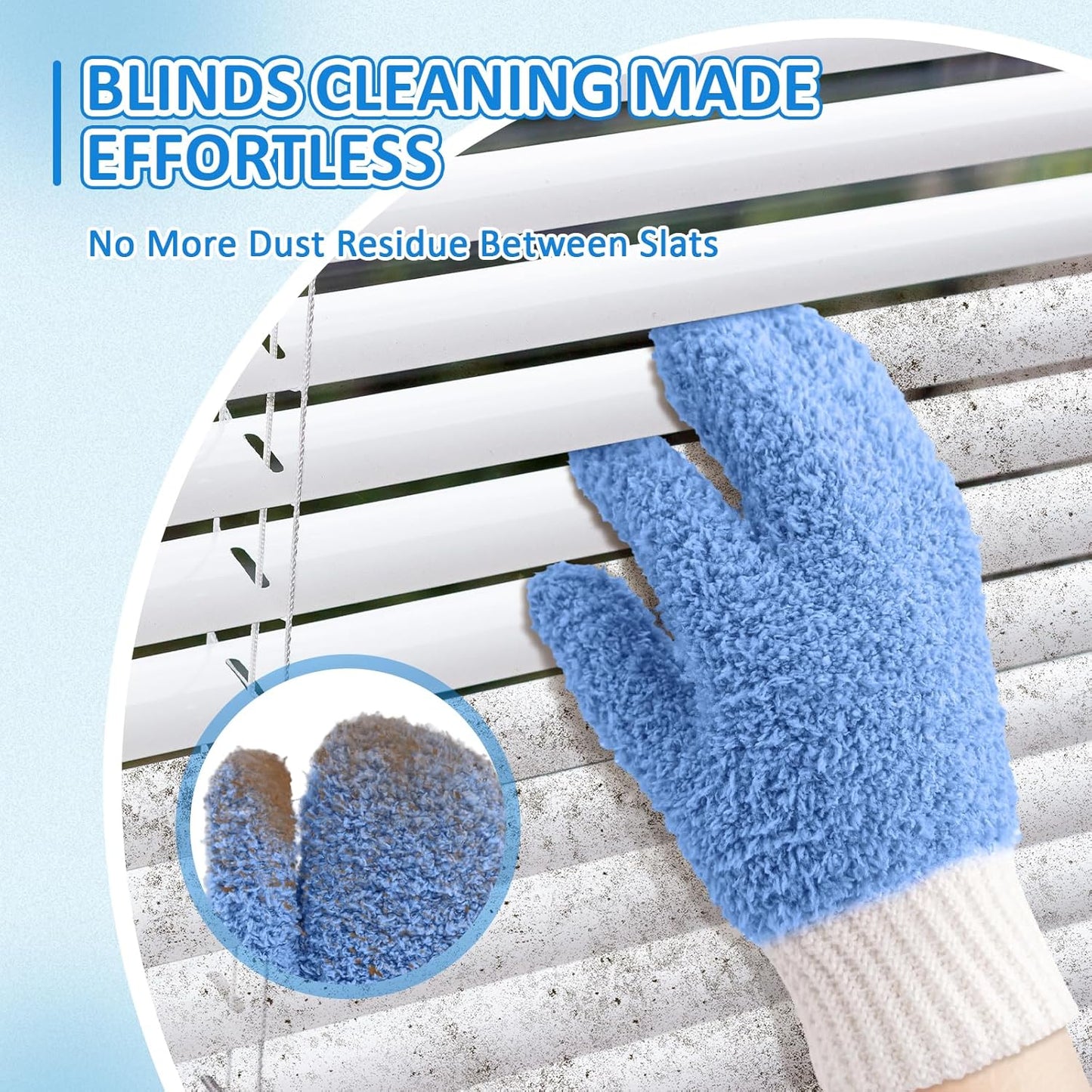 MIG4U Microfiber Dusting Gloves House Cleaning Glove for Blinds, Windows, Shutters, Furniture, and Car, Reusable Lint-Free Pink 1 Pair S/M