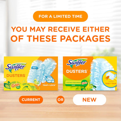 Swiffer Dusters Refill for Cleaning, Made by SWIFFER, Feather & Microfiber Duster Disposable Alternative, for Dusting Furniture, Blinds, Ceiling Fans, Walls, Helps Remove Allergens, Unscented, 18ct