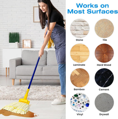 Matthew Cleaning Microfiber Tube Mop(Meduim,Blue,3Pack) Heavy Duty Mop Head Replacement,Excellent Absorbency,Premium launderability,Reusable,Loop end for Home,Commercial&Industrial Use