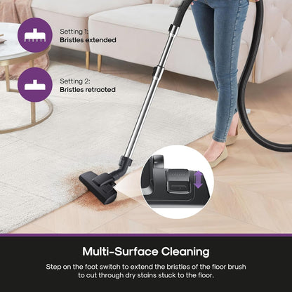Eureka WhirlWind Bagless Canister 2.5L Vacuum Cleaner, Lightweight Vac for Carpets and Hard Floors, NEN110A, Blue