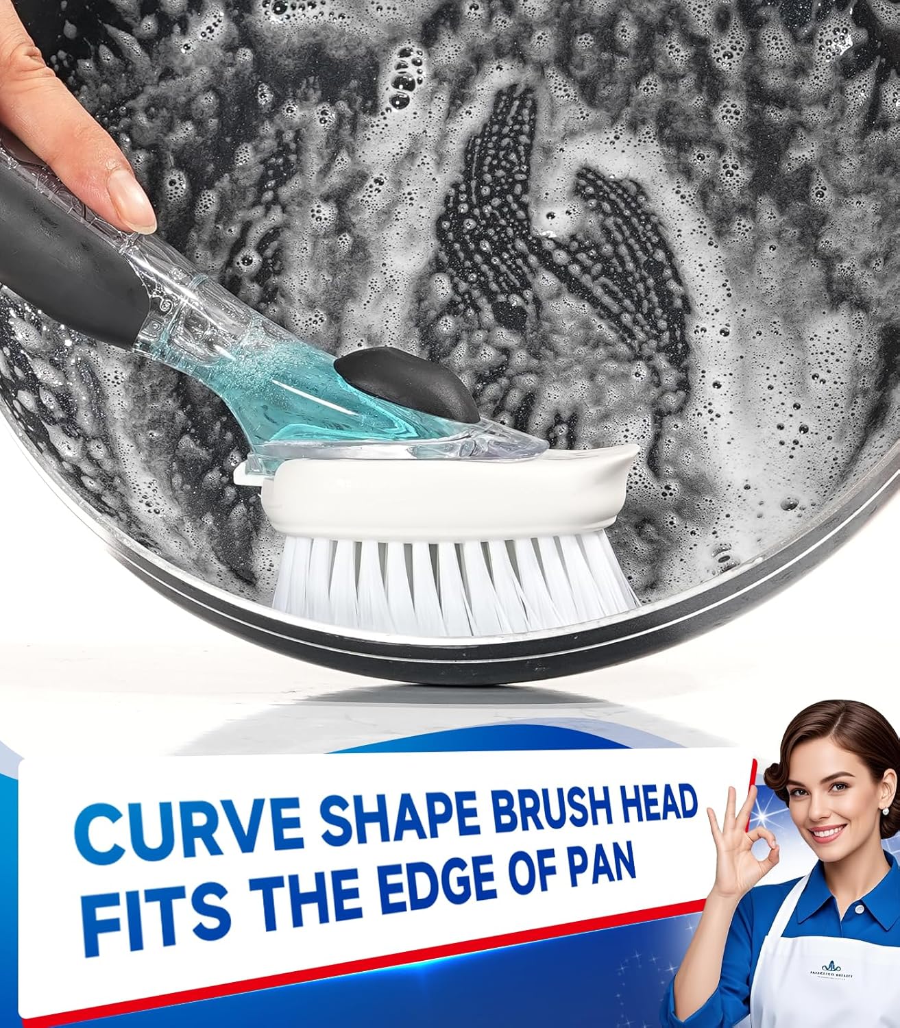 Dish Brush Refills Head for OXO - 4 Pack Dish Brush Cleaning Soap Dispensing Head Replacement for Scrubber, Kitchen Dish Brush Replacement Head for OXO Dish Brush Refill Head