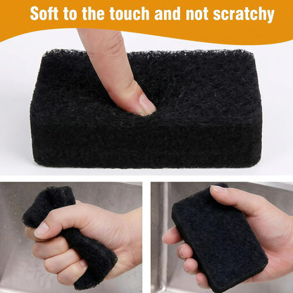 Dish Sponges for Kitchen, Individually Wrapped Dishwashing Sponges, Non Scratch Scrub Sponges for Dishes, Pots, Pans and Sink, Multipurpose Cleaning (Black and White)