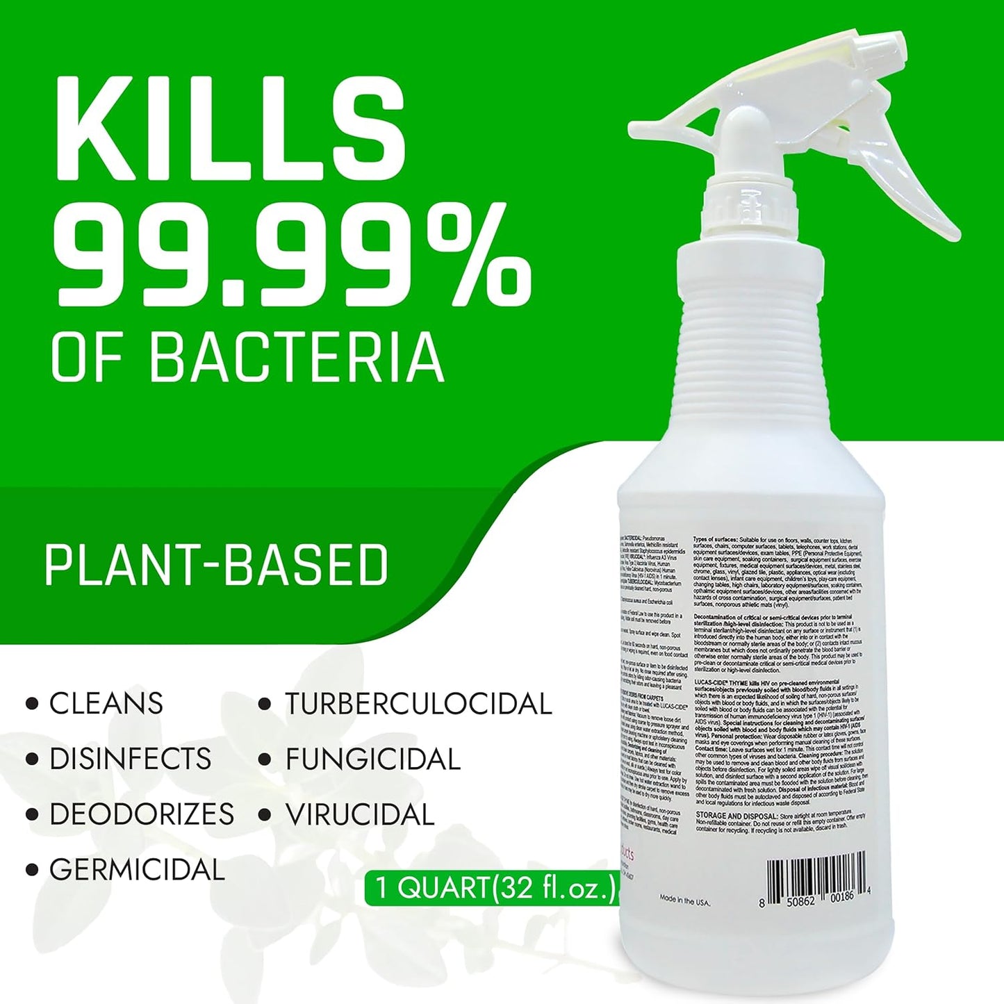 LUCAS-CIDE Ready To Use All Purpose Cleaner - Home Essentials Cleaning Supplies For Everyday Hygiene - Fresh Citrus Scented Disinfecting Spray Bathroom Cleaner, Glass Cleaner, Floor Cleaner, etc.