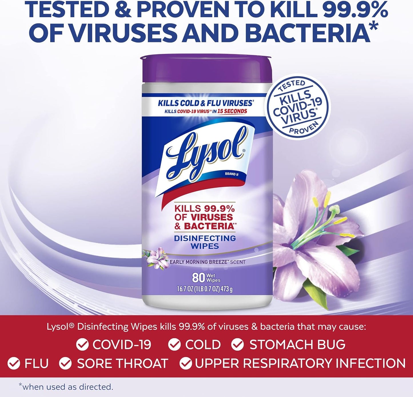 Lysol Disinfectant Wipes, Dorm Room Essentials, Multi-Surface Antibacterial Cleaning Wipes, For Disinfecting and Cleaning, Crisp Linen, 80 Count