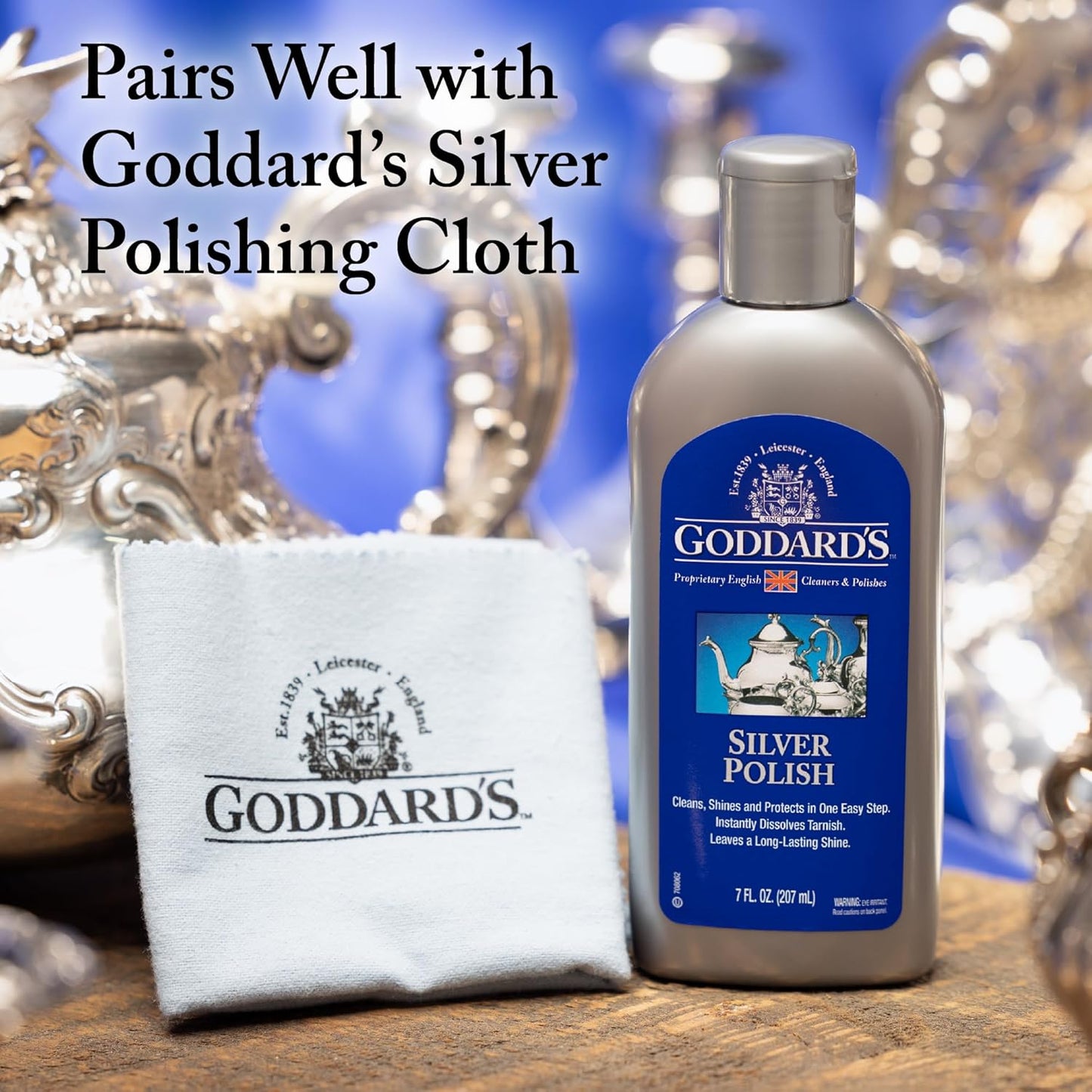 Goddard’s Silver Polish Foam – Silver Jewelry Cleaner for Antiques, Accessories, Ornaments & More – Silver Cleaner for Silverware Protection – Tarnish Remover for Jewelry w/Sponge Applicator (6 oz)