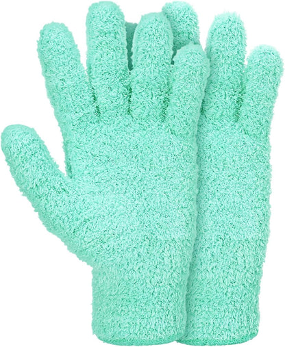 Abeillo Microfiber Gloves for Plants Dusting Cleaning, Reusable Washable Cleaning Gloves Mittens House Cars Blinds Dusting